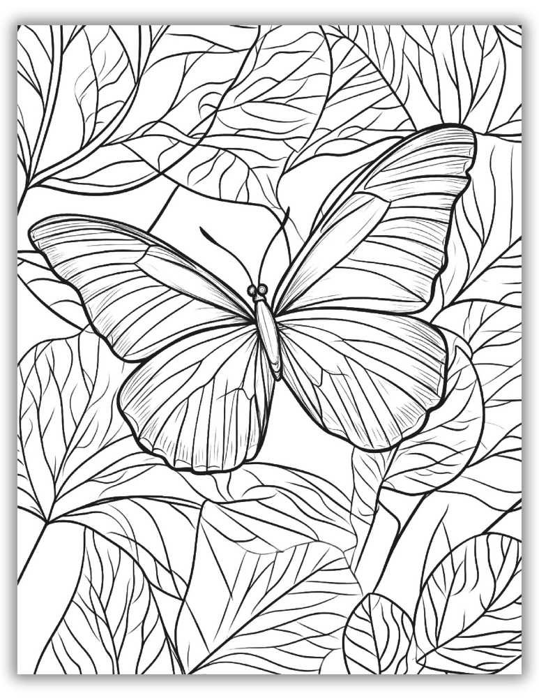 Butterfly with detailed wings coloring page