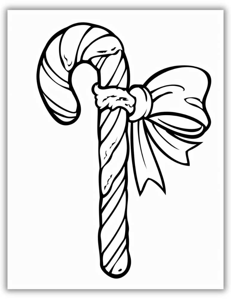 Christmas candy cane coloring page