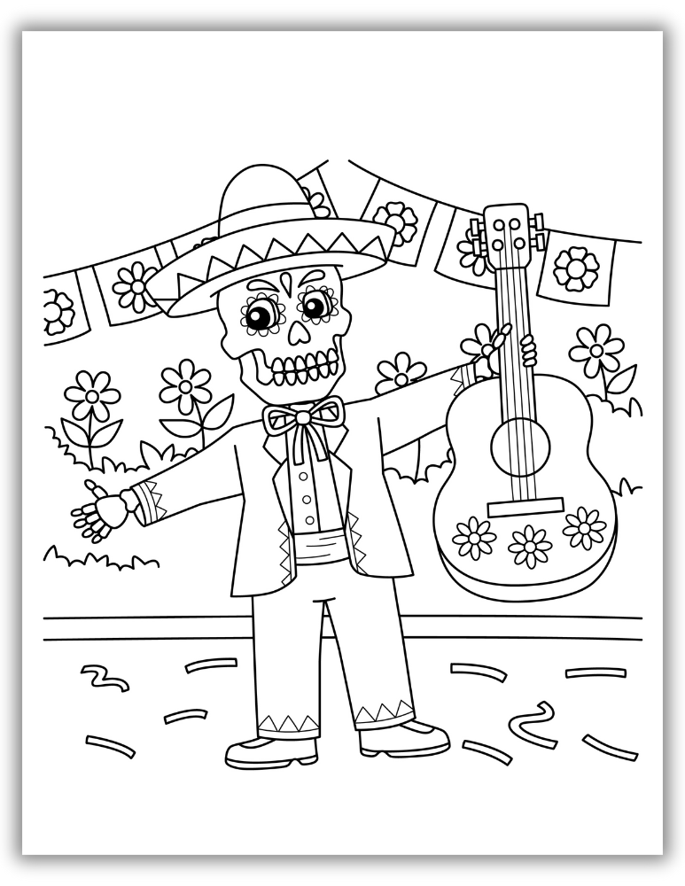 Pinata coloring page for Cinco de Mayo