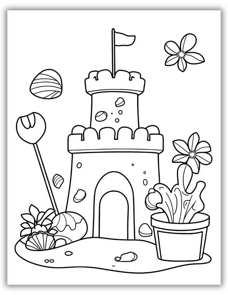 Cute Castle for Kids Coloring Page