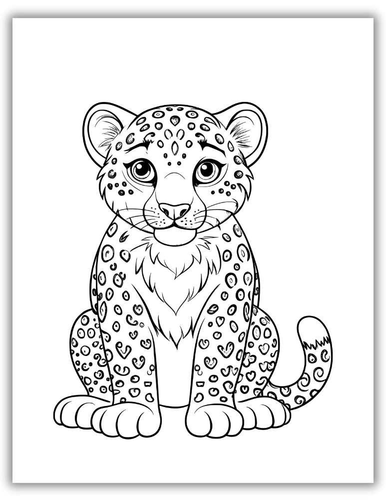 Cartoon cheetah coloring page