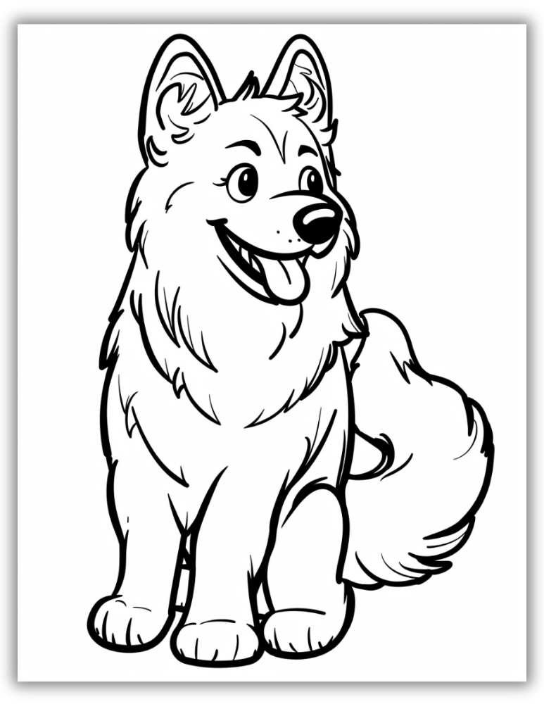 Happy corgi dog coloring page