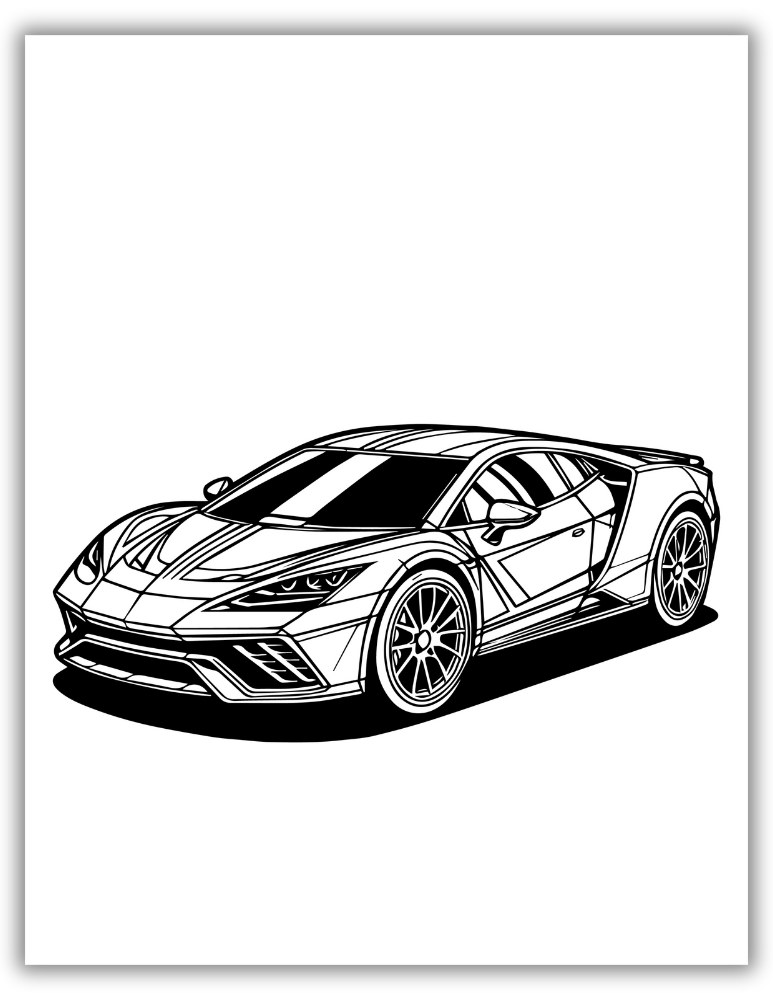 Corvette sports car coloring page