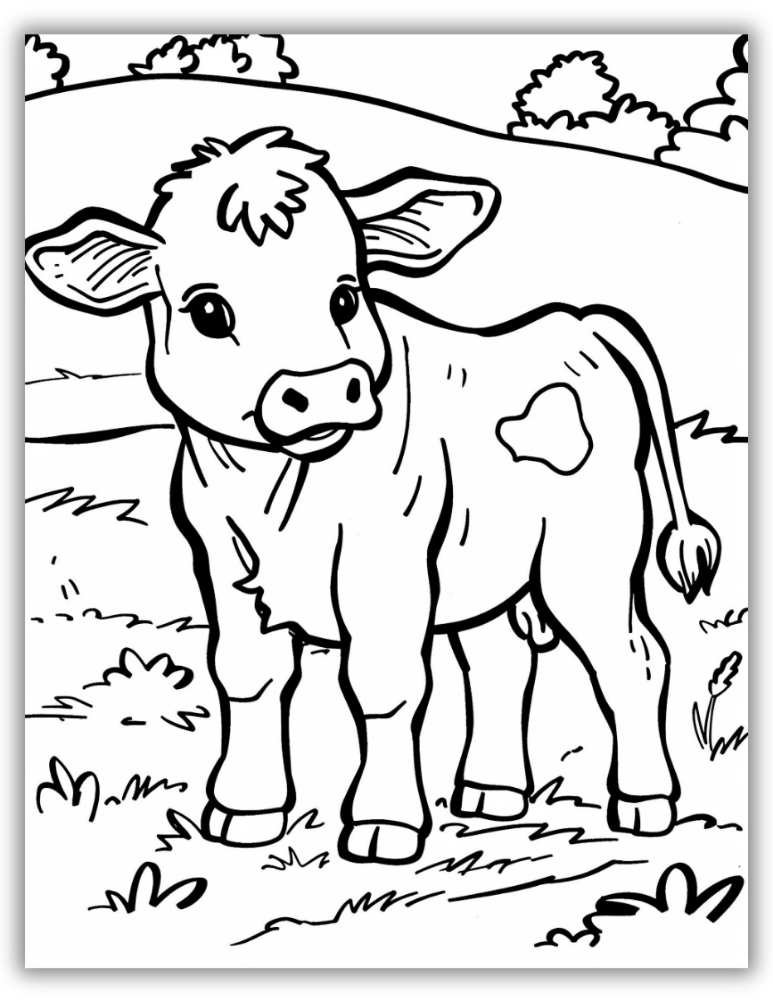 Happy cow coloring page