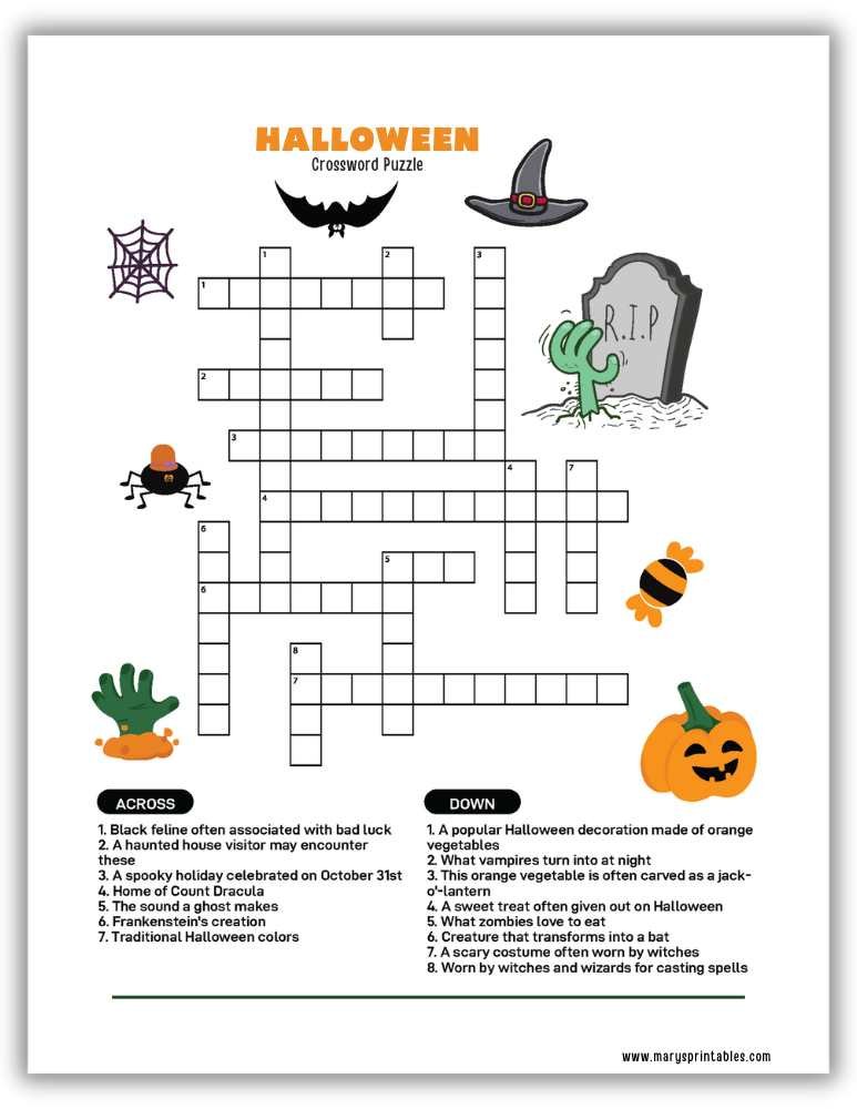Printable Halloween word puzzle for parties