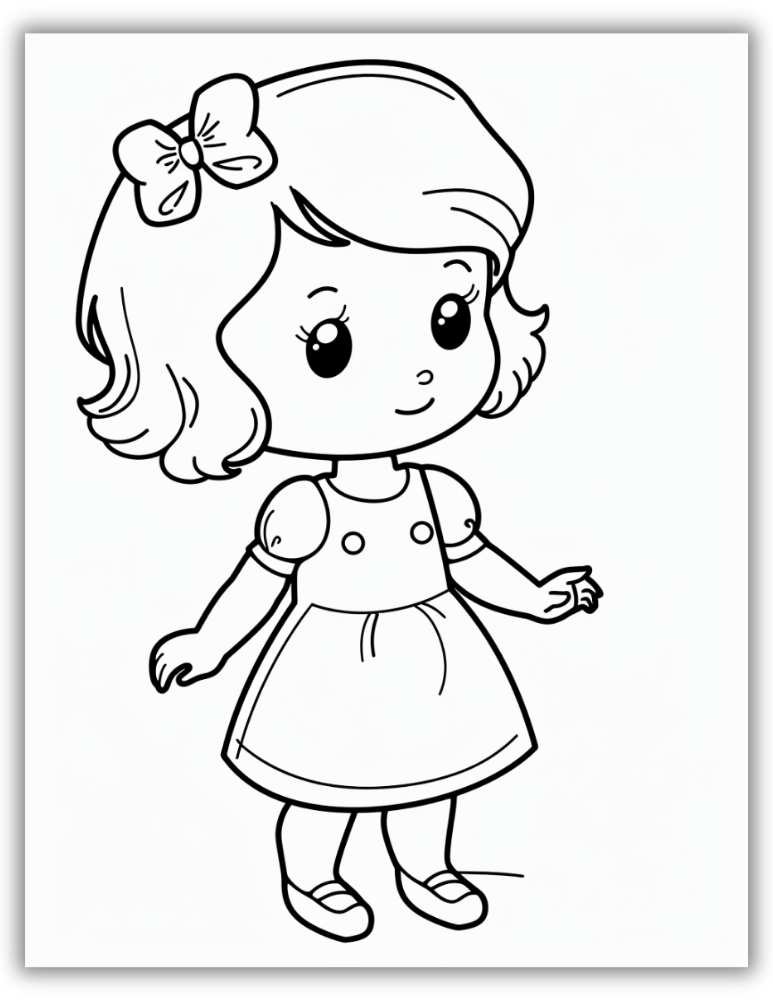 Vintage doll coloring page