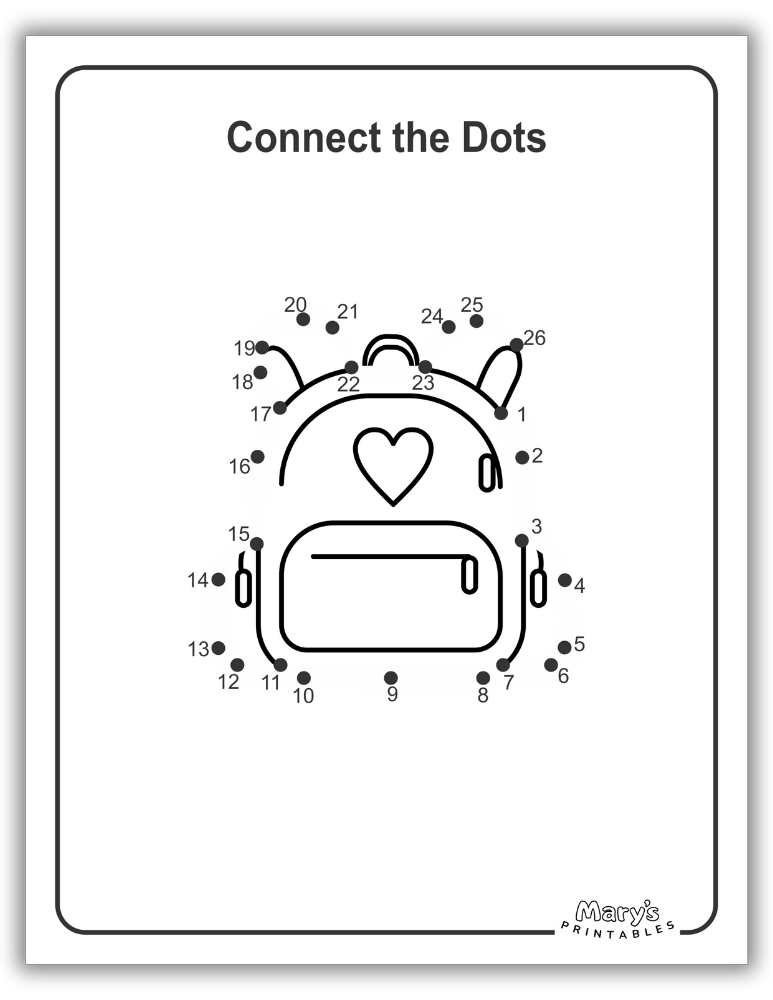 Printable Dot to Dot for Free - Bag