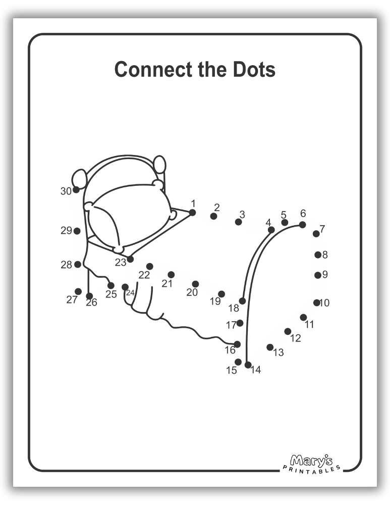 Printable Dot to Dot for Free - Bed