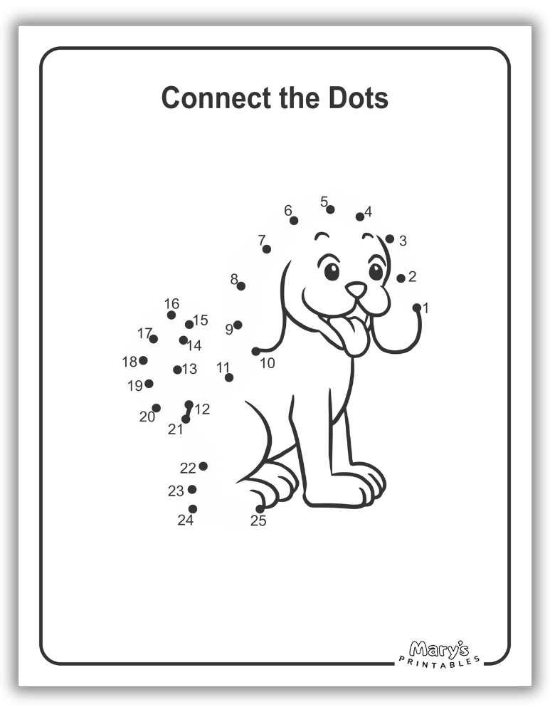 Printable Dot to Dot for Free - Dog