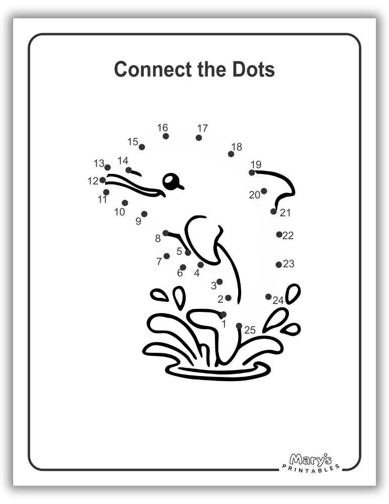 Printable Dot to Dot for Free - Dolphiin