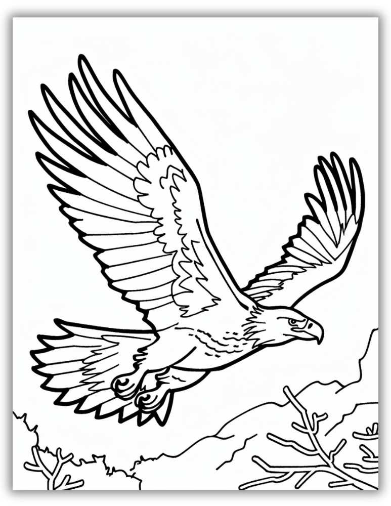 Printable eagle flying pages