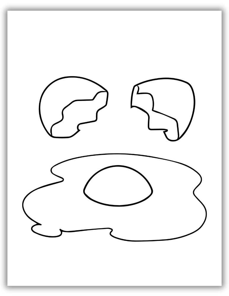 Egg coloring page PDF Sunny Side up