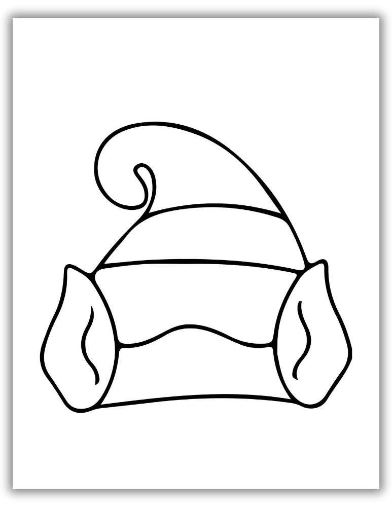 One-page elf hat coloring sheet