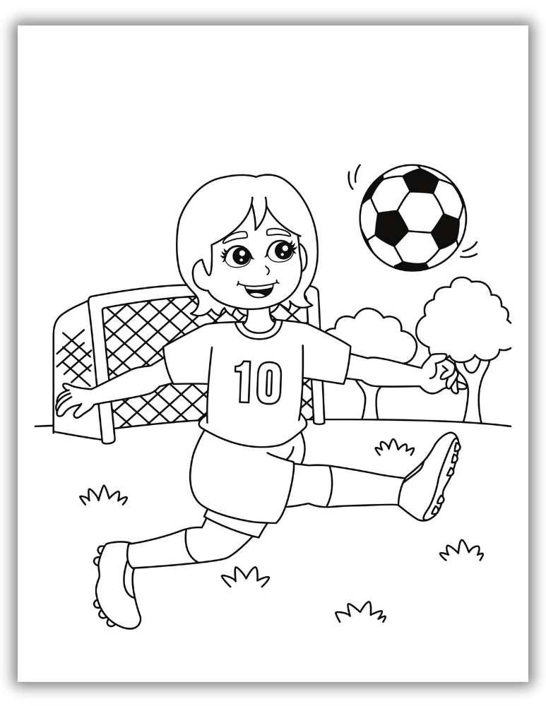 Cute Girl Playing Soccer Ball