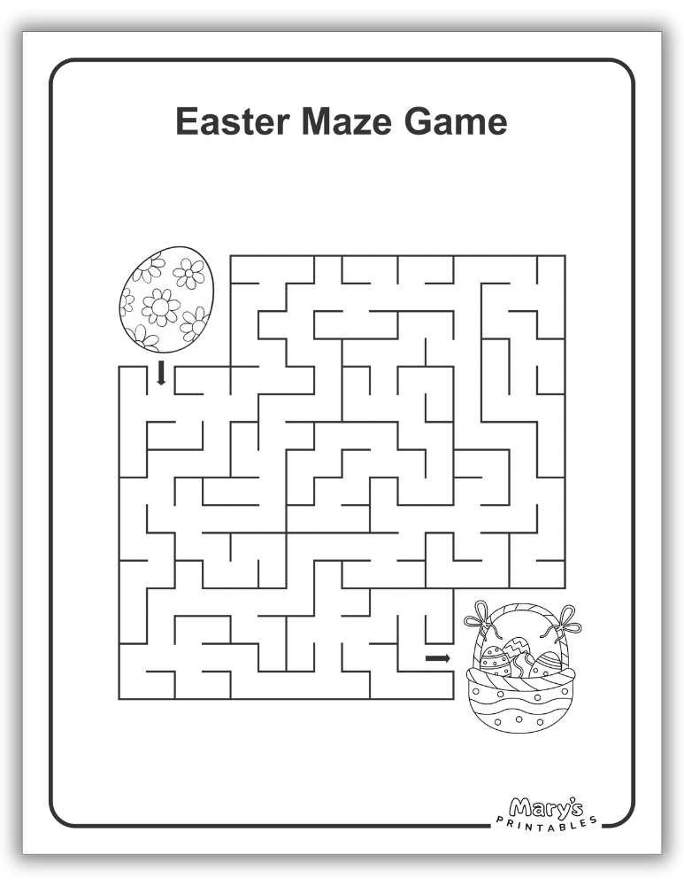 Easter activity sheets - free printable maze