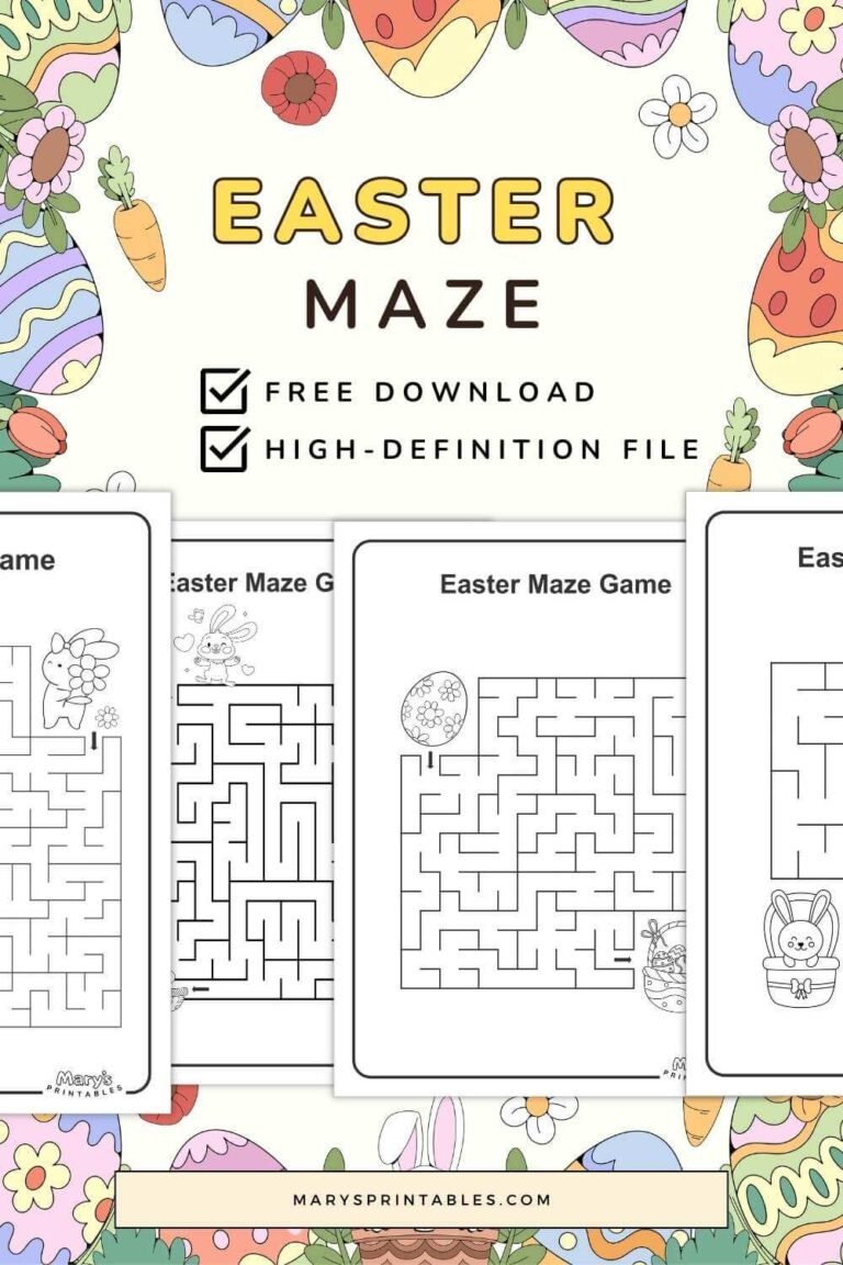 Easter Maze Free Printable PDF: Cute and Fun Worksheet for All Ages