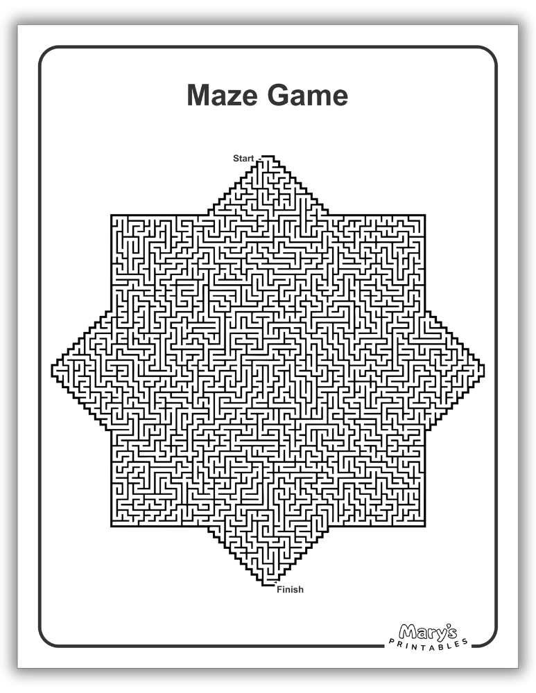 Free Download of Printable Maze for Adults Difficult