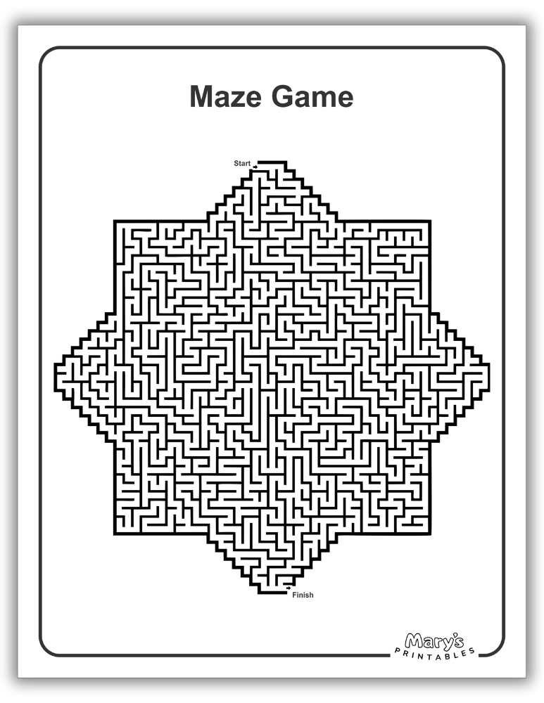 Free Download of Printable Maze for Adults Medium