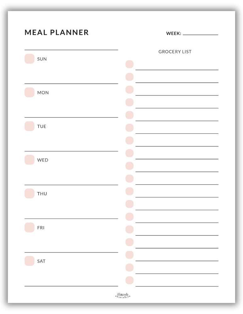 Healthy eating planner in peach