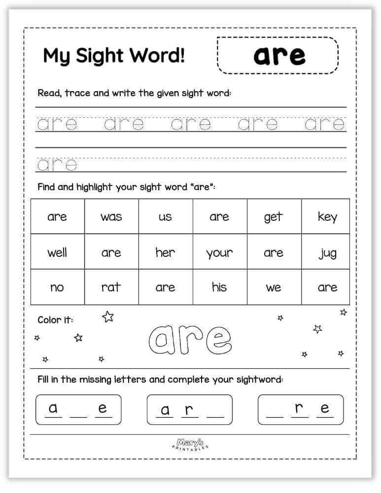printable sight words - are