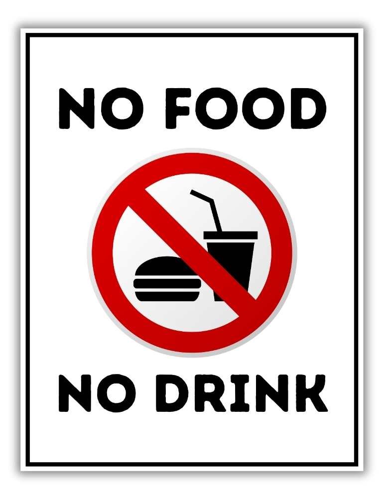 Bold No Food Or Drink Allowed Sign Printable