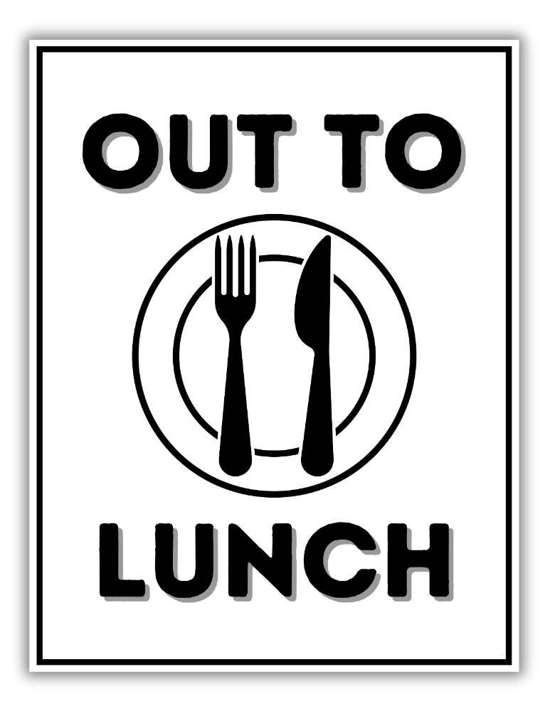 Professional Lunch Break Sign For Office Doors