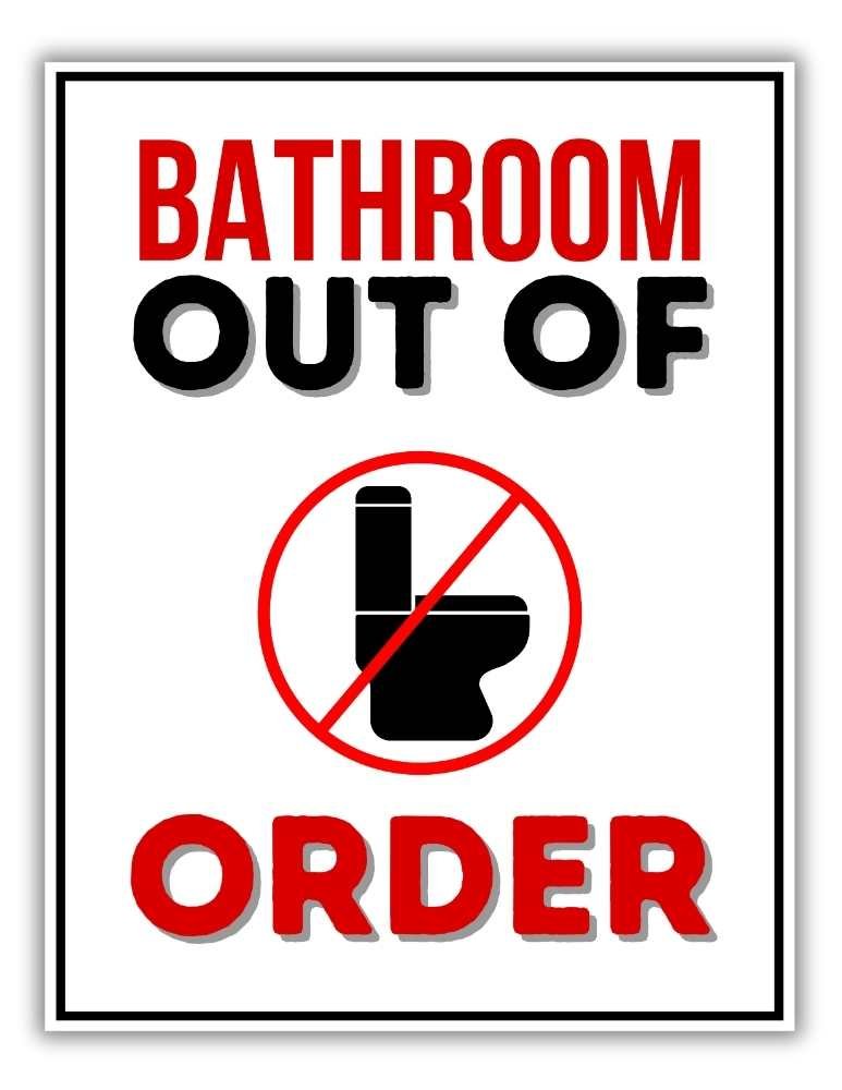 Bathroom Out of Order Sign Printable Free PDF Download