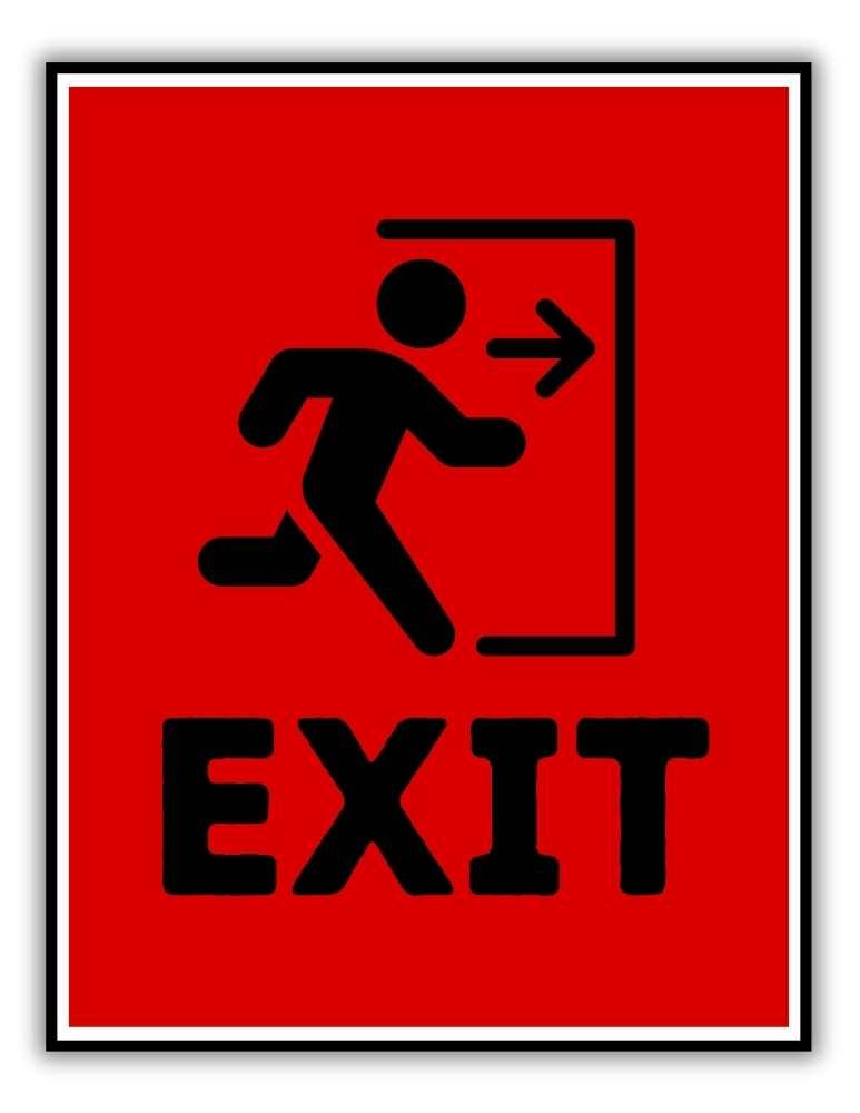 Emergency Exit Signs Printable For Workplace