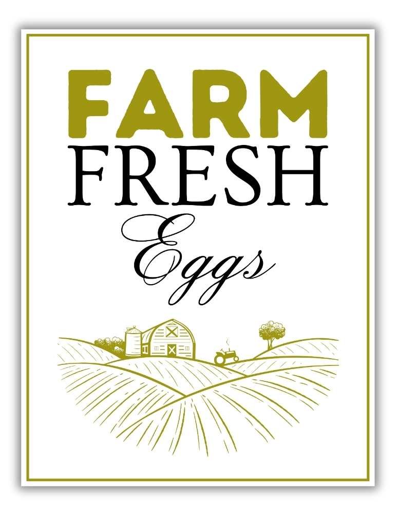 Vintage Wooden Farm Fresh Eggs Sign Printable
