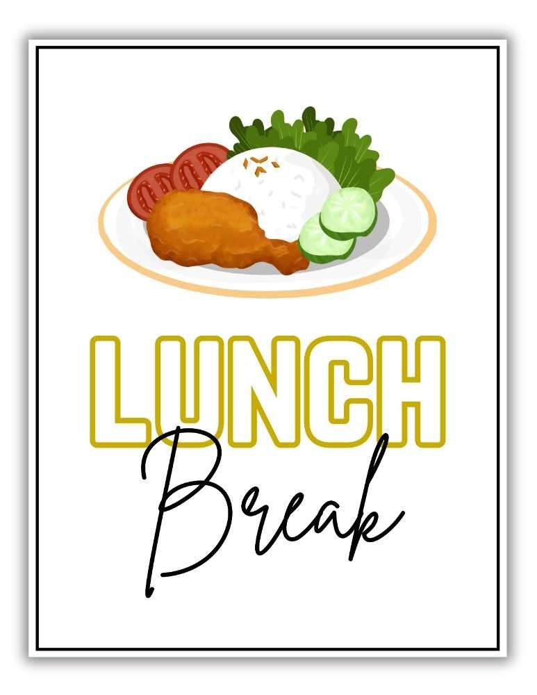 Lunch Break Sign Free Printable PDF