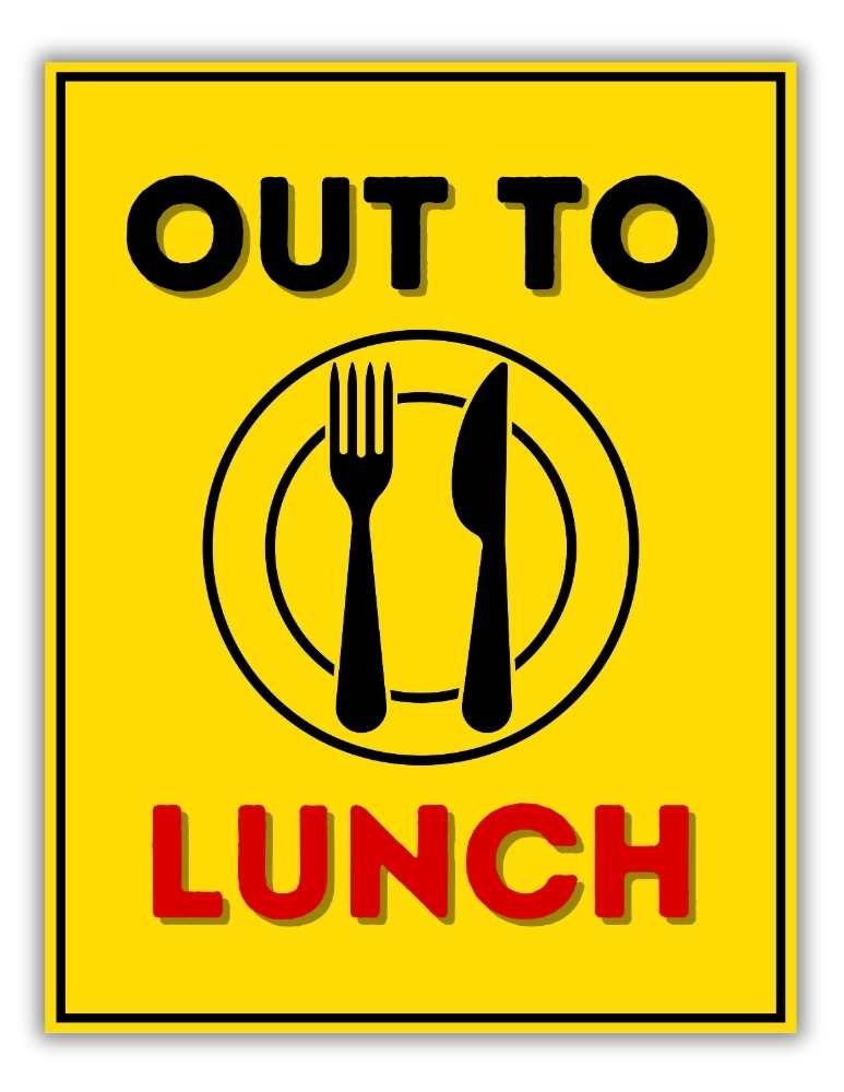 Cute Yellow Lunch Break Sign For Employees Printable