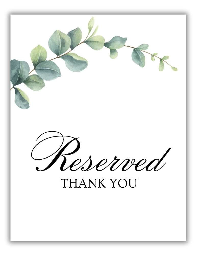 Elegant reserved sign template for events