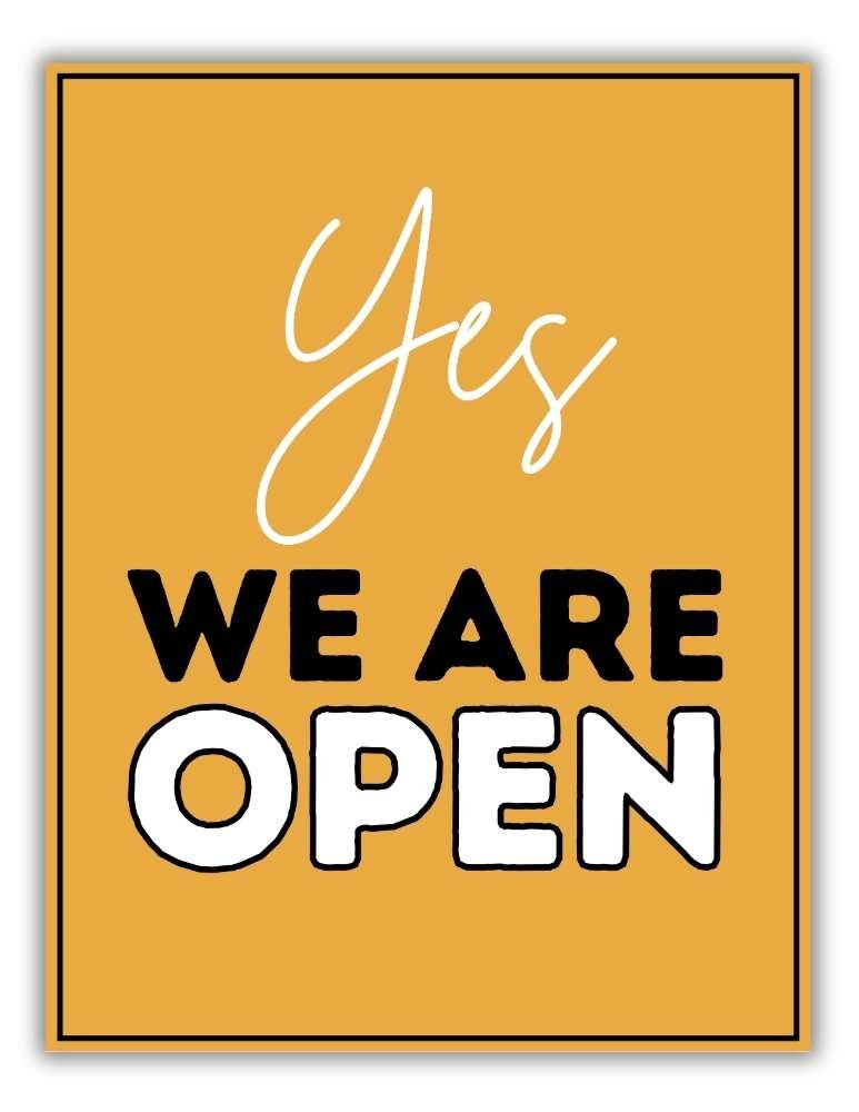 Large Orange Bold Open Sign For Storefronts Printable