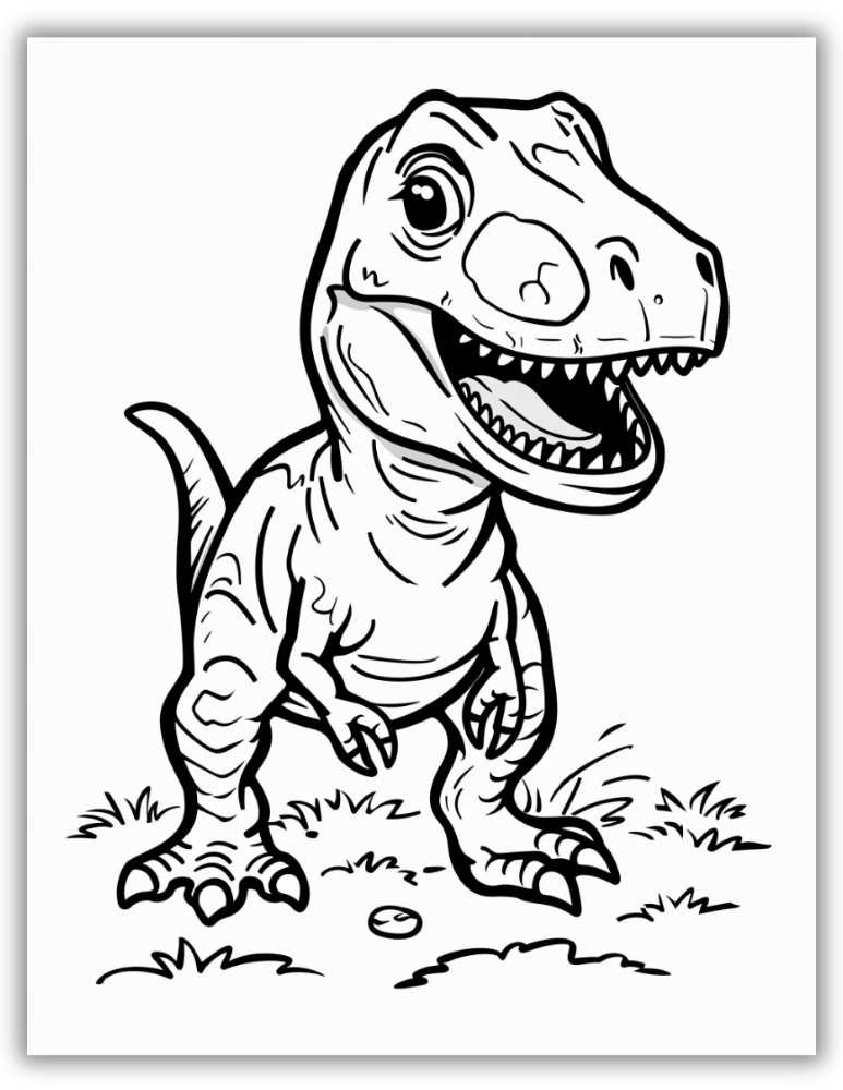 Roaring T-Rex Coloring Page