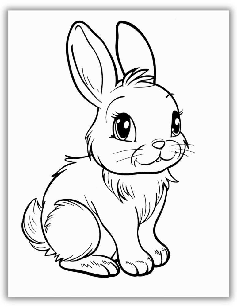 Super Cute Bunny Smiling Coloring Pages