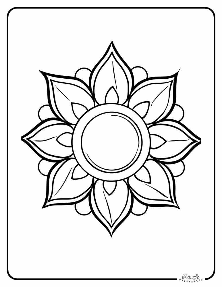 Elegant printable geometric mandala art with intricate overlapping shapes.