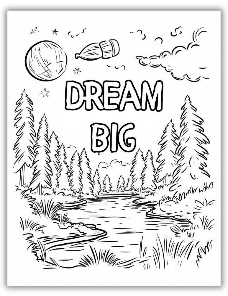 Free motivation-Inspired Coloring Page with Quote - Dream Big