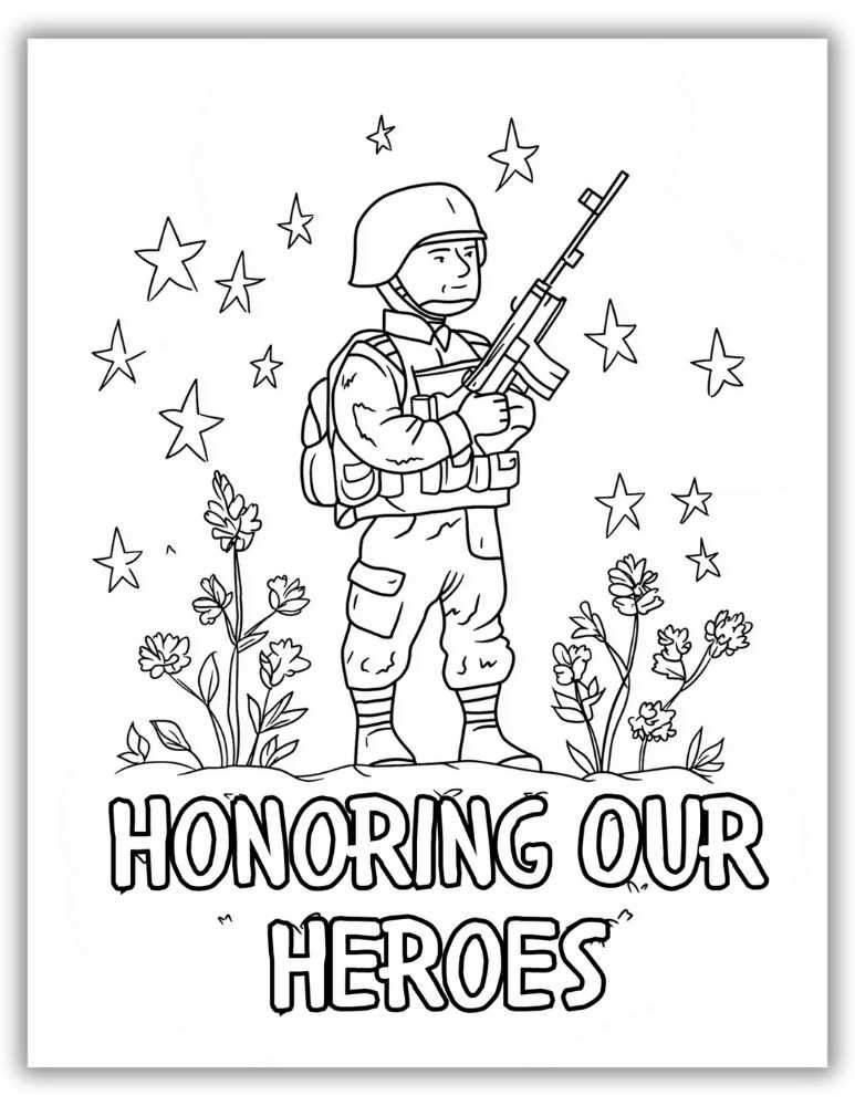Honoring Our Heros Veterans Day Coloring Page Free Download