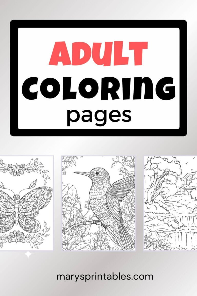 Printable Adult Coloring Pages: Free Downloads