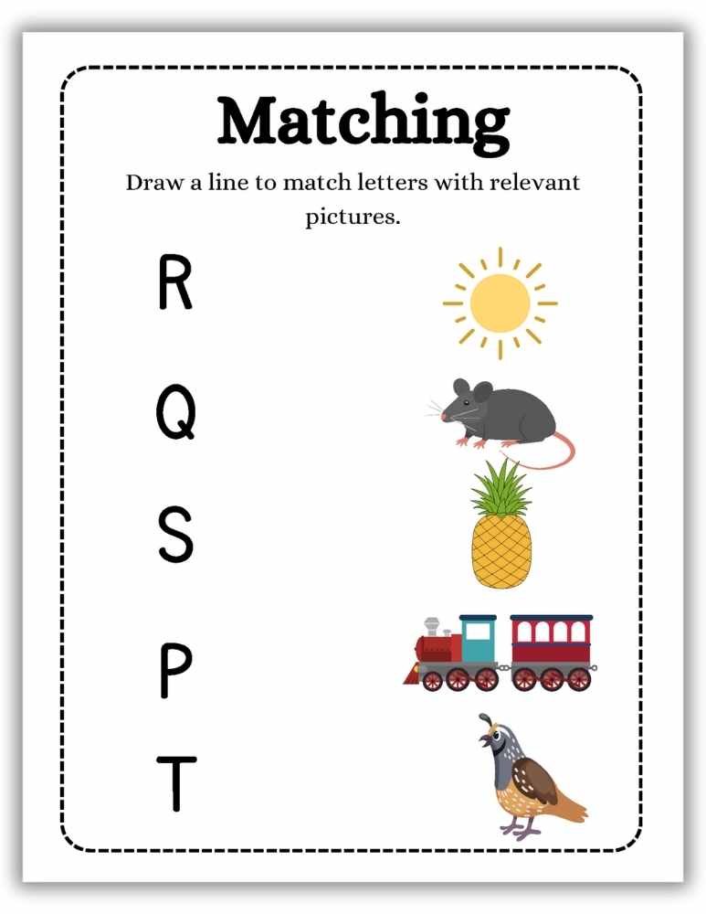 Letter matching worksheet where children draw lines to match letters with pictures