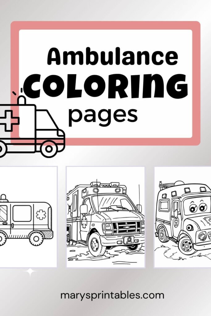 Ambulance Coloring Page Printable Free Download