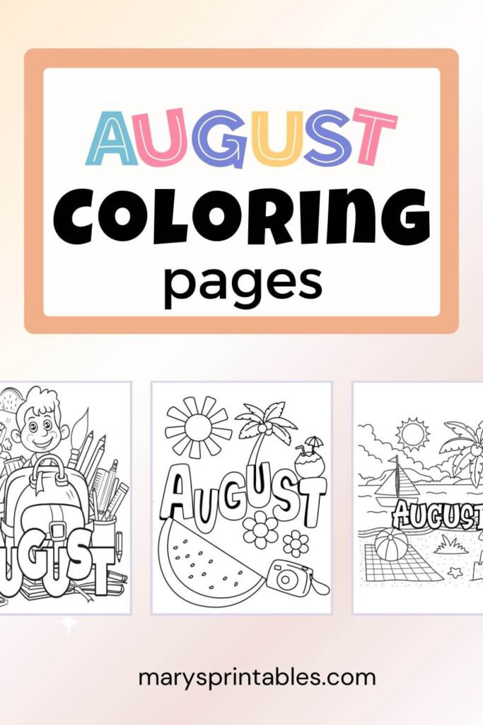August Coloring Page Featured Image