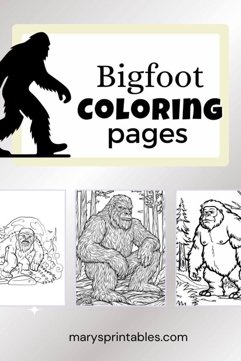 Bigfoot Coloring Page: A Creative Adventure for All Ages, Free PDF Downloads