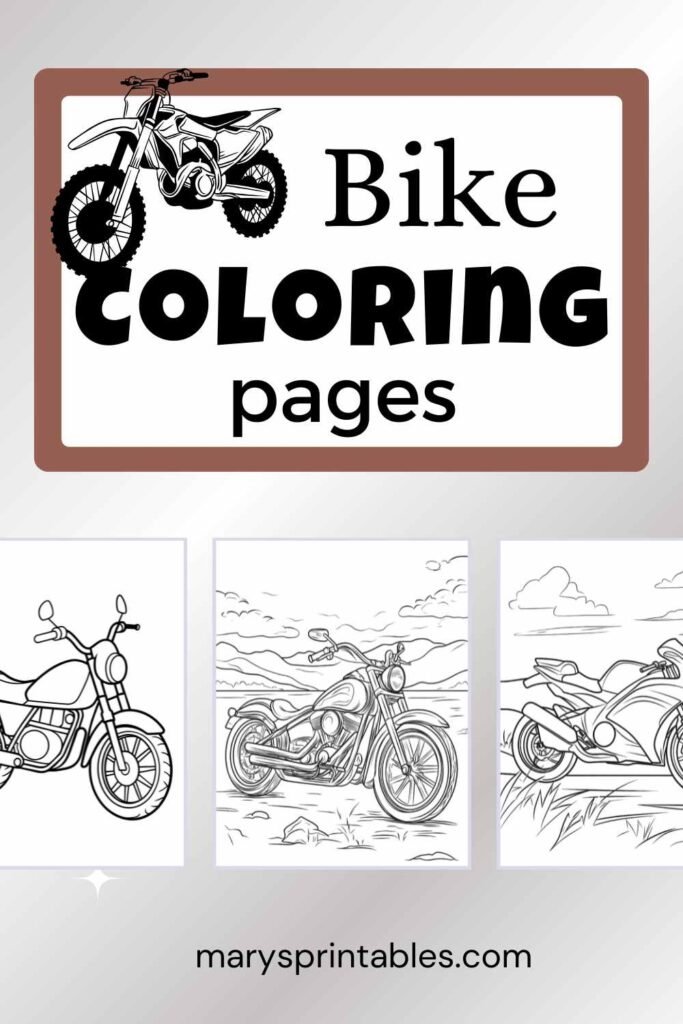 Bike Coloring Page Featured Image