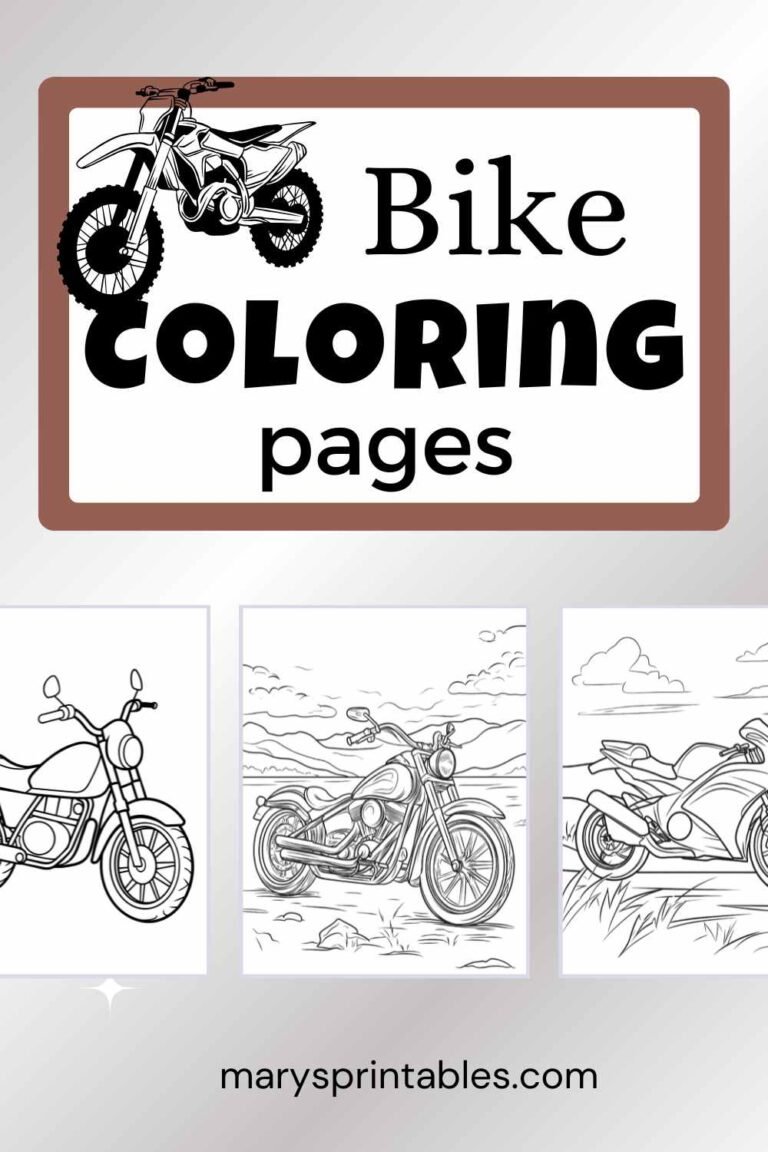 Bike Coloring Pages: Free Printables for Fun and Creativity