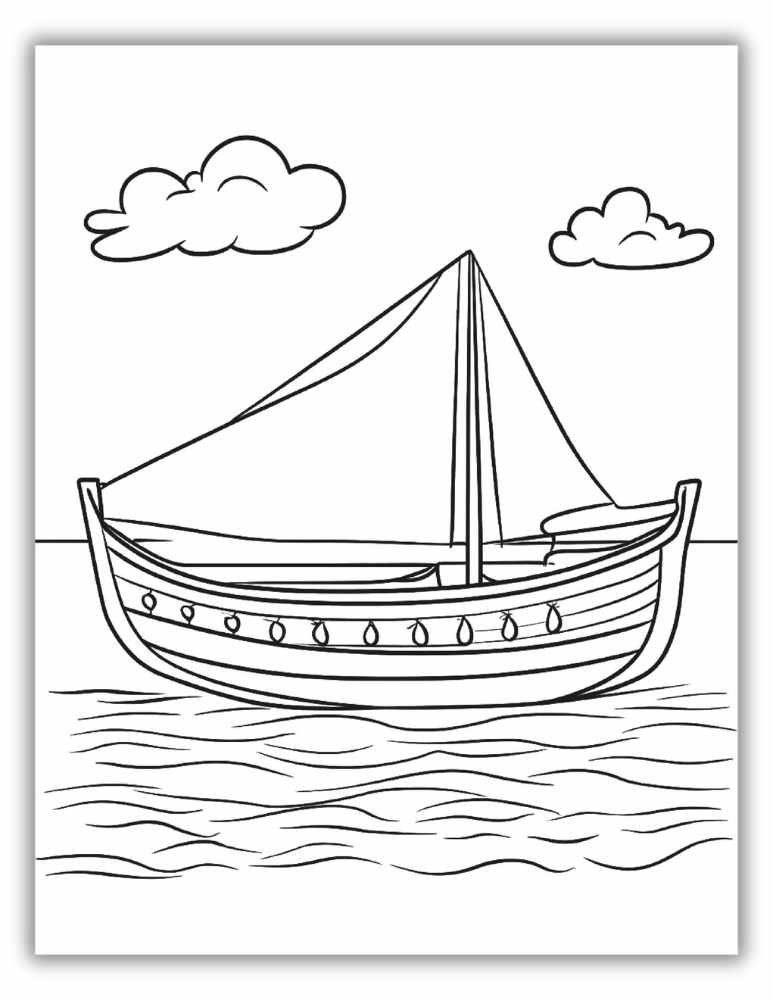 Cartoon ship coloring page for kids
