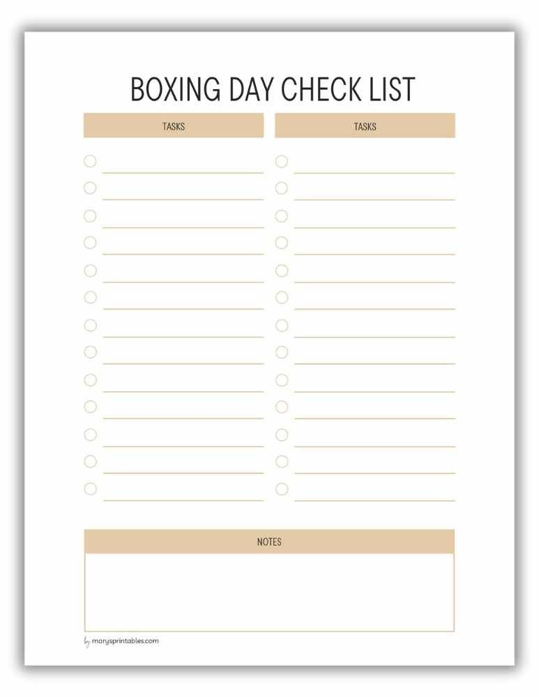 Boxing Day Checklist Gold V2