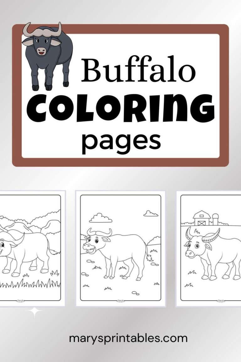 Buffalo Coloring Pages for Kids – Free Printable Fun