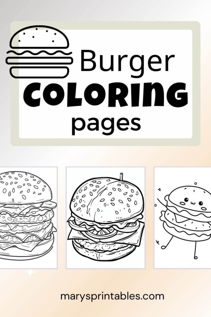 Burger Coloring Pages Featured Image