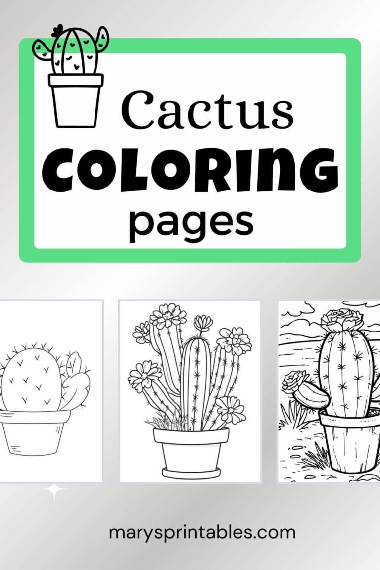 Printable Cactus Coloring Pages for Free &ndash; A Delightful Creative Escape
